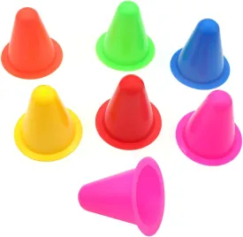 20 Pcs Plastic Traffic Cones,Kids Mini Training Cones Set,Colorful Soccer Cones/Safety Cones/Sports Cones/Training Cones for Skating/Basketball/Football Practice Party(Random Color)