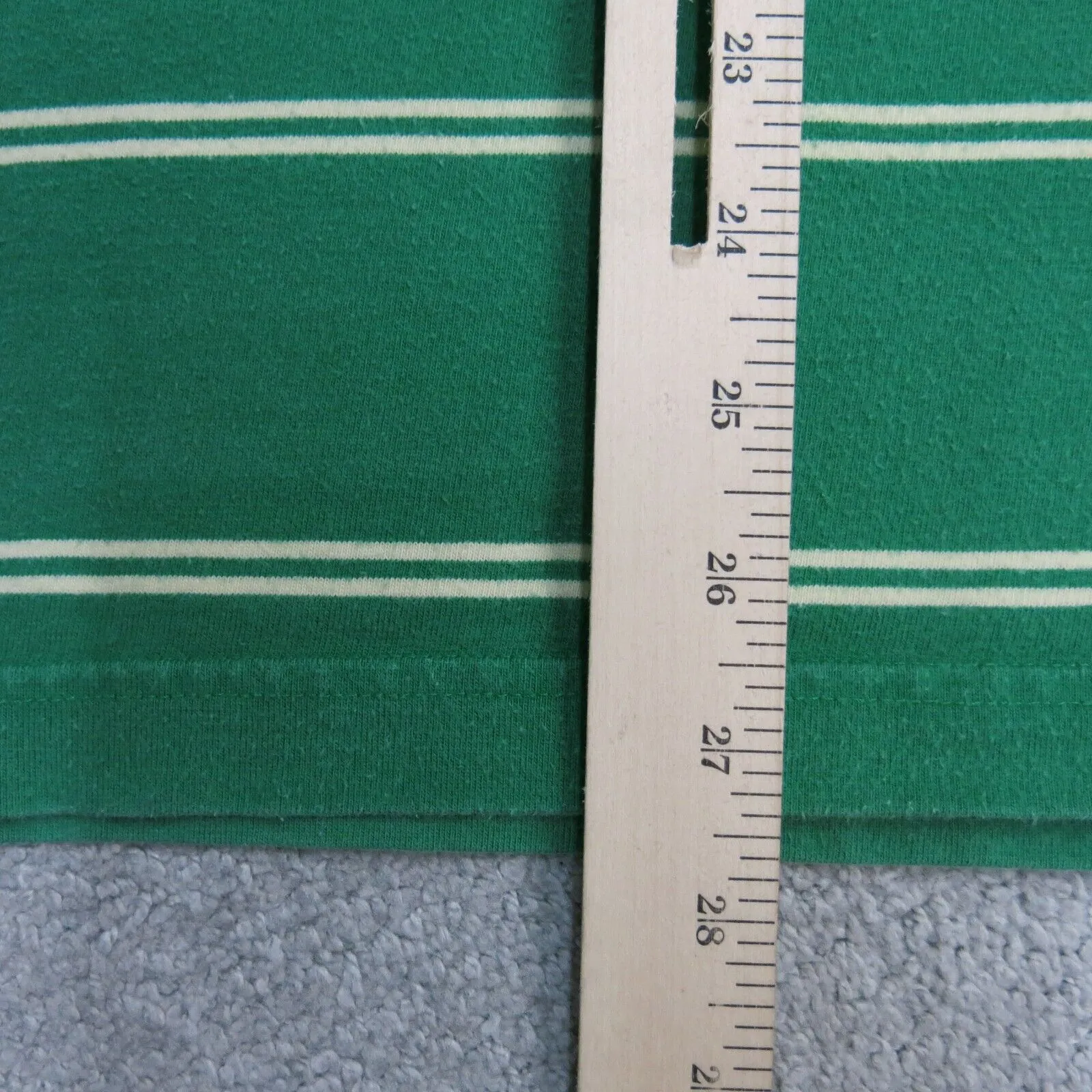 Abercrombie & Fitch Mens Striped Polo Shirt Short Sleeve 100% Cotton Green SZ XL