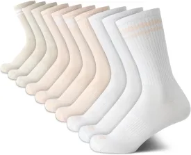 Avia Women's Socks - 10 Pack Performance Cushioned Mid Calf Athletic Crew Socks, Compression Socks for Women, Shoe Size: 4-10