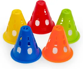 Famgee 3 Inch Plastic Windproof Slalom Cones Inline Roller Skating Cones Pile Cup Roadblocks Traffic Road Cones Set with Holes for Skate Practice Sport Training
