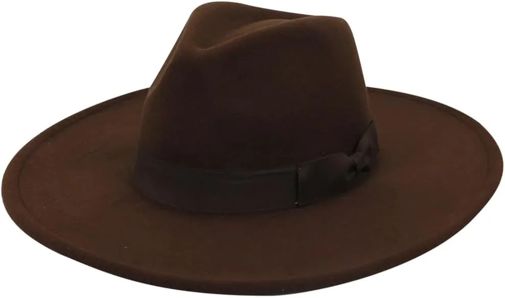 Fashion Unise Fashion Wide WooBelt Flat Top Fedora Hat Party Church Hats Cap