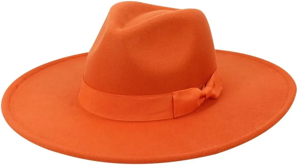 Fashion Unise Fashion Wide WooBelt Flat Top Fedora Hat Party Church Hats Cap