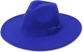 Fashion Unise Fashion Wide WooBelt Flat Top Fedora Hat Party Church Hats Cap