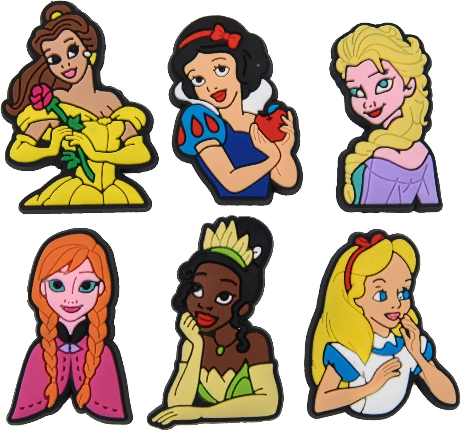 Lovely Princess Shoes Charms For Girls Cute Cartoon Shoes Pins Decoration Accessories For Women Men Party Favors Birthday Gifts