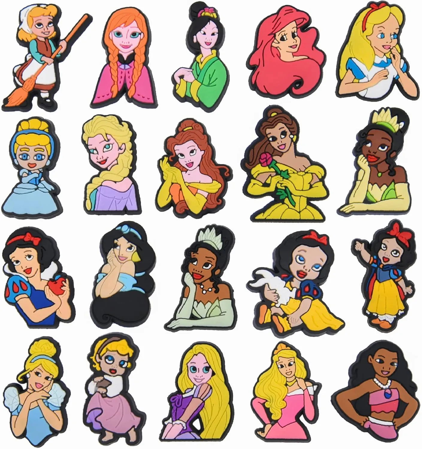 Lovely Princess Shoes Charms For Girls Cute Cartoon Shoes Pins Decoration Accessories For Women Men Party Favors Birthday Gifts
