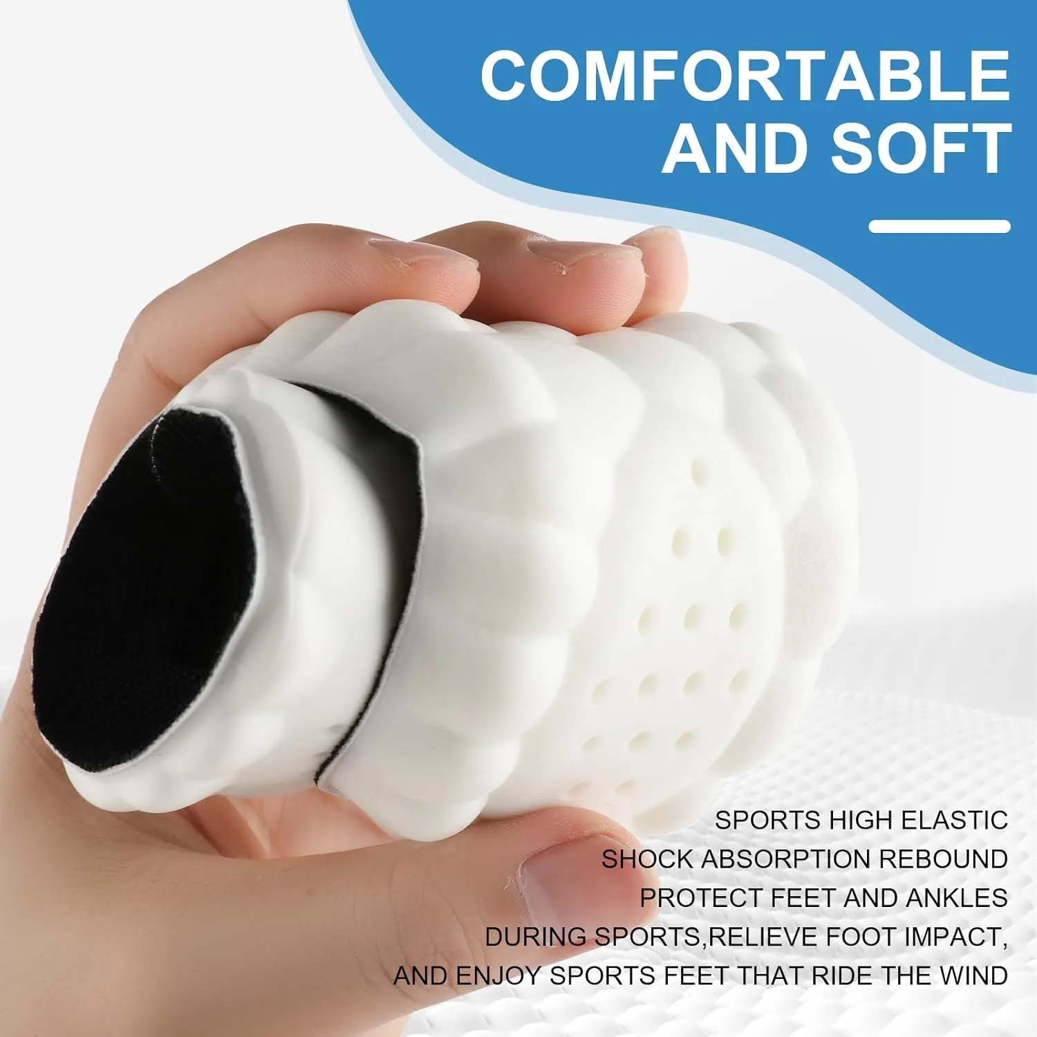 Memory Foam Insoles for Men and Women, Thick Comfort Insoles with Arch Replacement Massage Insole for Trainers, Sneakers, Soprts Shoes, Work Boots, Black(M: US 8.5/9 W: US 10/10.5)