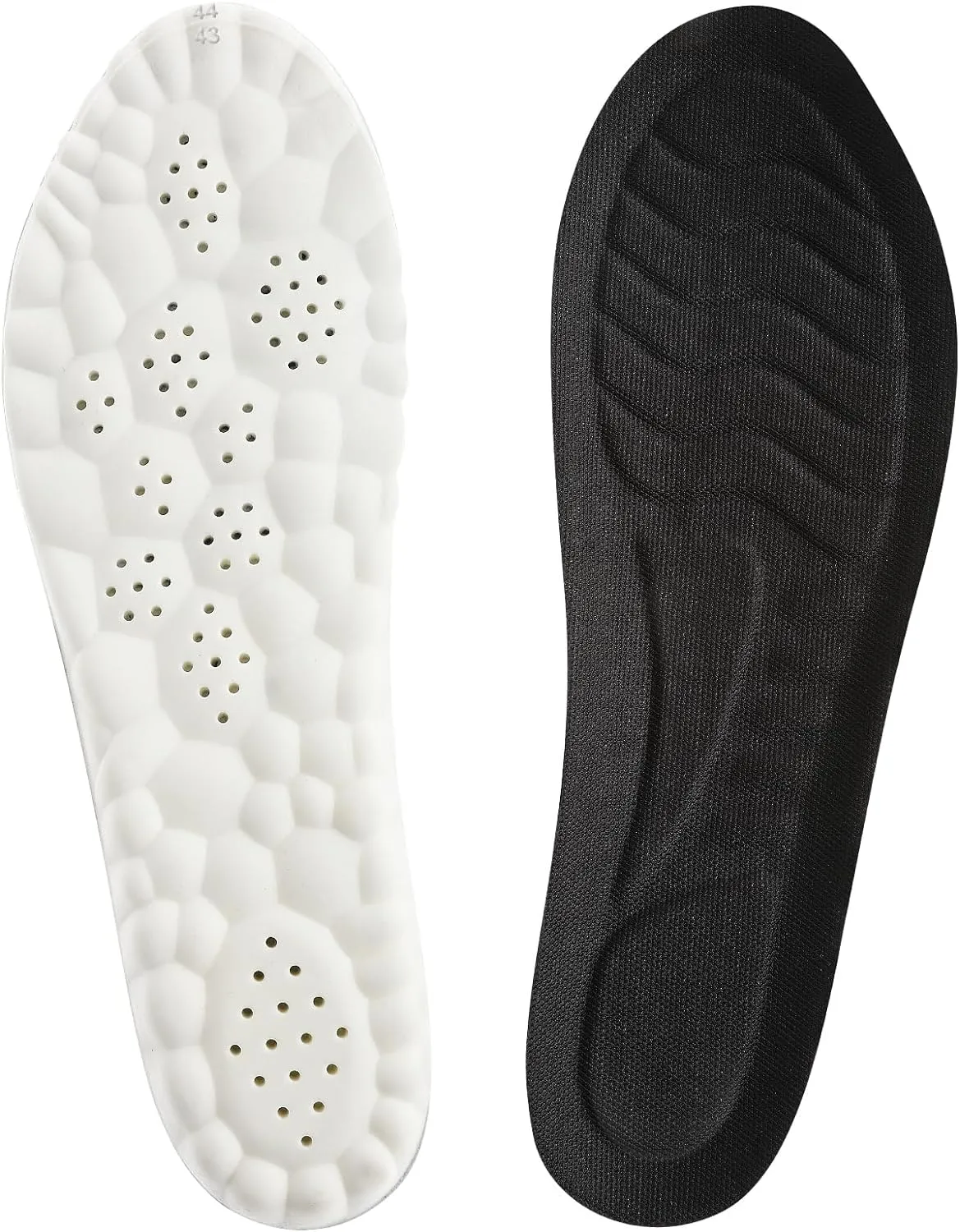 Memory Foam Insoles for Men and Women, Thick Comfort Insoles with Arch Replacement Massage Insole for Trainers, Sneakers, Soprts Shoes, Work Boots, Black(M: US 8.5/9 W: US 10/10.5)