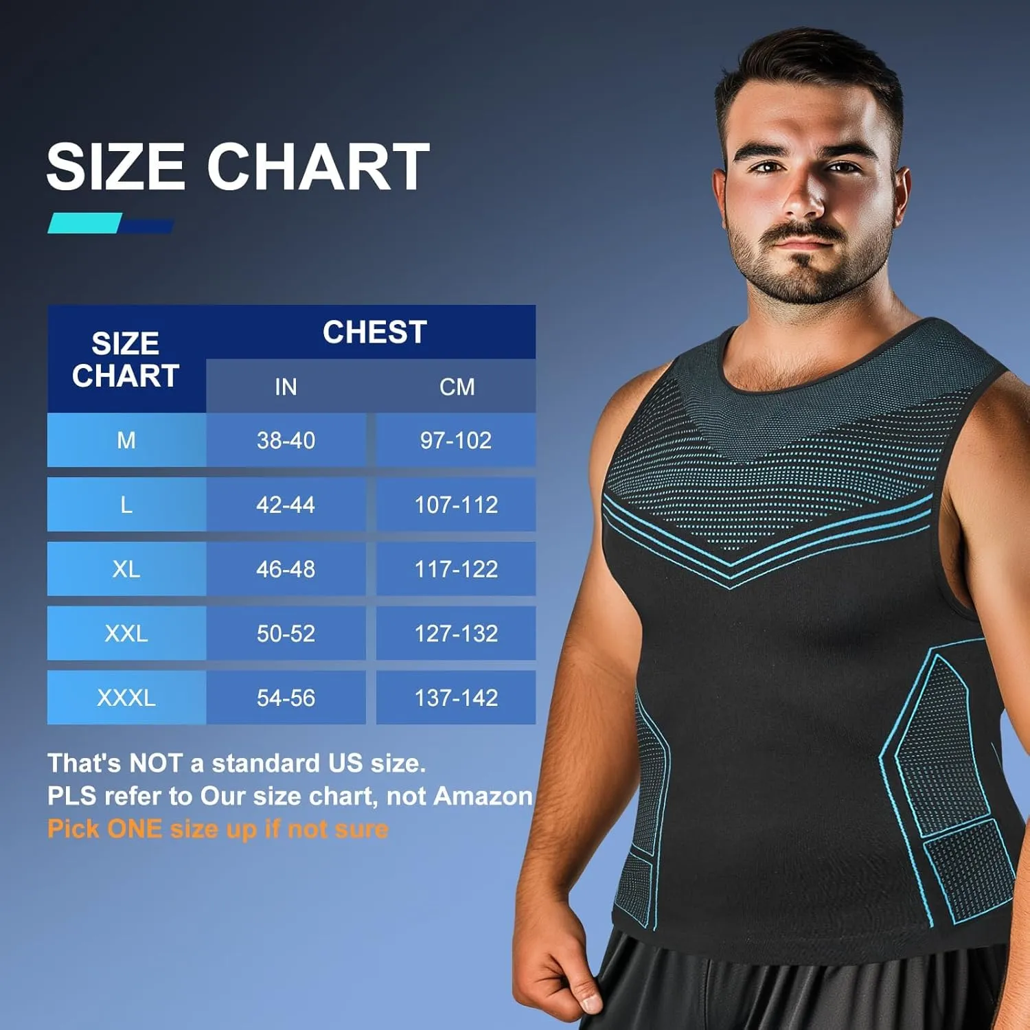 Odoland 3 Pack Men Compression Shirt, Tummy Control Slimming Undershirt Tank Top Men Body Shaper