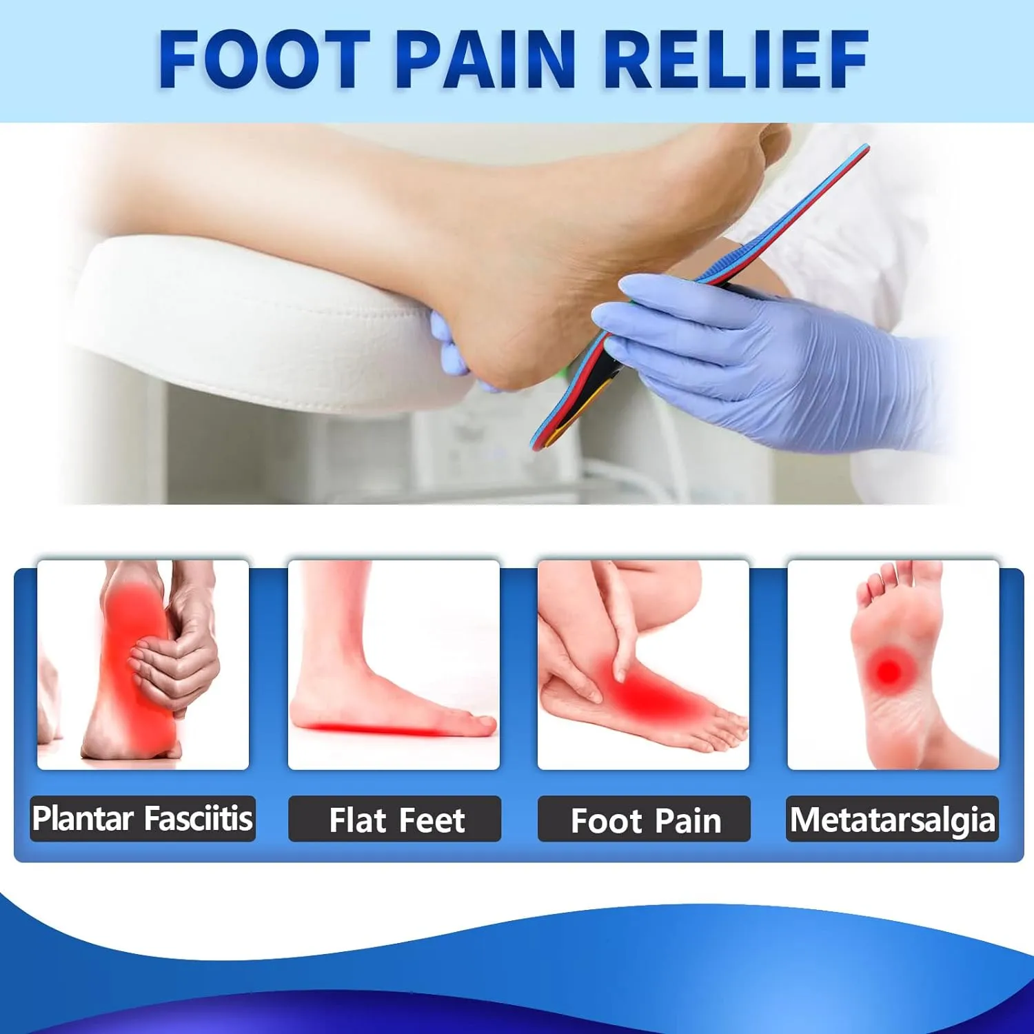 Orthotic Flat Feet Arch Support Insoles - Metatarsal Orthotic Insole Arch Supports Inserts for Metatarsalgia, Plantar Fasciitis, Ball of Foot Pain Relief - Mortons Neuroma Shoe Inserts