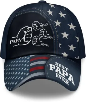 Personalized Dad Grandpa Cap - Custom Dad Grandpa Hat with Kids Name - Custom Gift for Daddy On Fathers Day