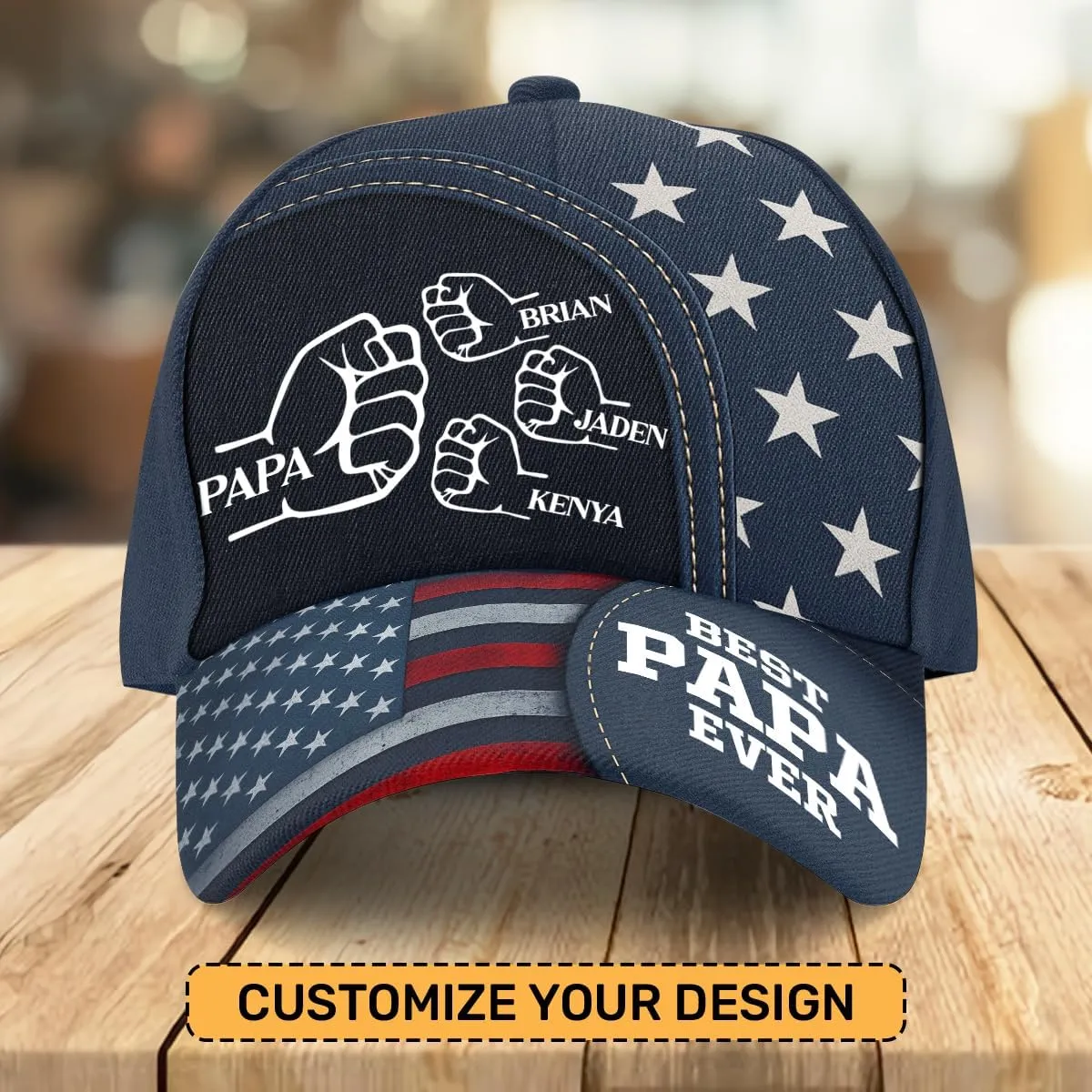 Personalized Dad Grandpa Cap - Custom Dad Grandpa Hat with Kids Name - Custom Gift for Daddy On Fathers Day