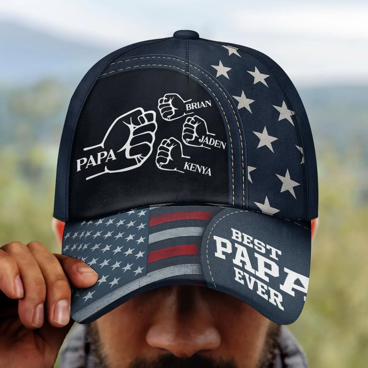 Personalized Dad Grandpa Cap - Custom Dad Grandpa Hat with Kids Name - Custom Gift for Daddy On Fathers Day