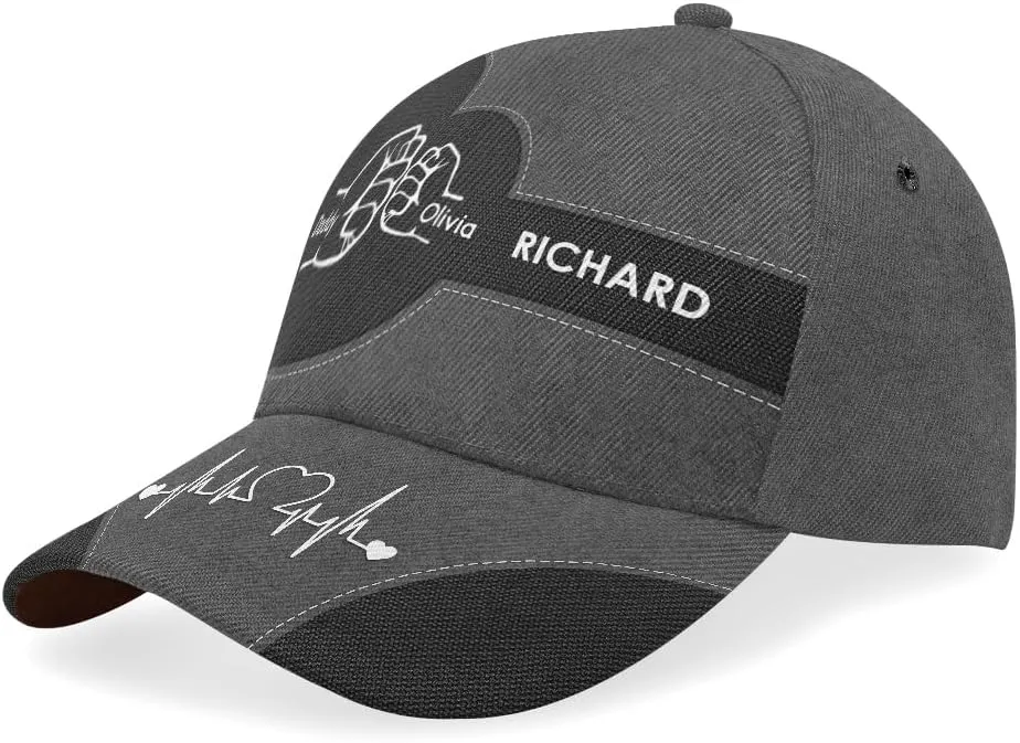 Personalized Dad Grandpa Cap - Custom Dad Grandpa Hat with Kids Name - Custom Gift for Daddy On Fathers Day