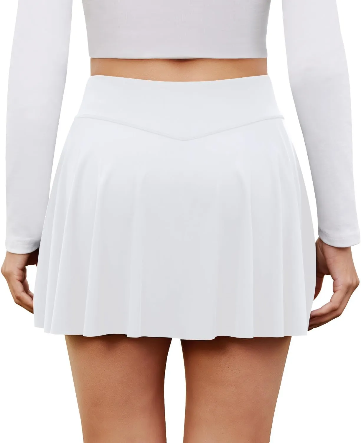 Pleated Skirts for Women High Waisted Tennis Golf Skirt with Shorts Pockets Athletic Pickleball Mini Skort