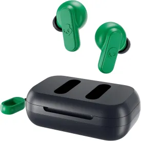 Skullcandy Dime 2 Wireless Earbuds, Bluetooth Headphones, Noise Isolating Fit, Up to 12 Hours Battery, Microphone for iPhone Android, Easy Carry with Integrated Lanyard - Dark Blue/Green