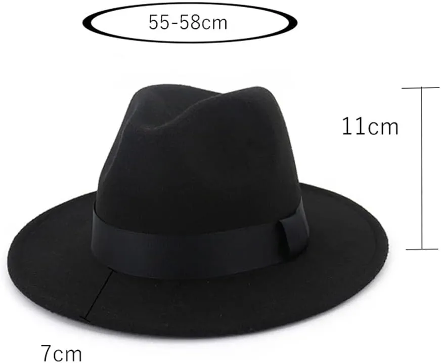 Women Witner Autumn Vintage Fedora WooWide Brim Hat Church Ladies Women's Jazz Hats