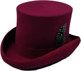 Wool Felt High Top Hat Wool Magician High Hat Jazz Top Hats Men and Women Flat Felt Hat Men's Costume Hats 44 L 59cm